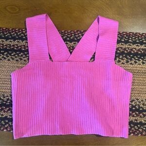 Pink Ribbed Knit Tank Top